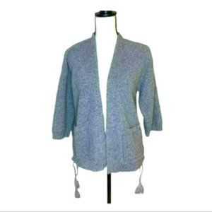 Madewell Women's Gray Open Knit Loose Side Tassels Cardigan Sweater Size XS
